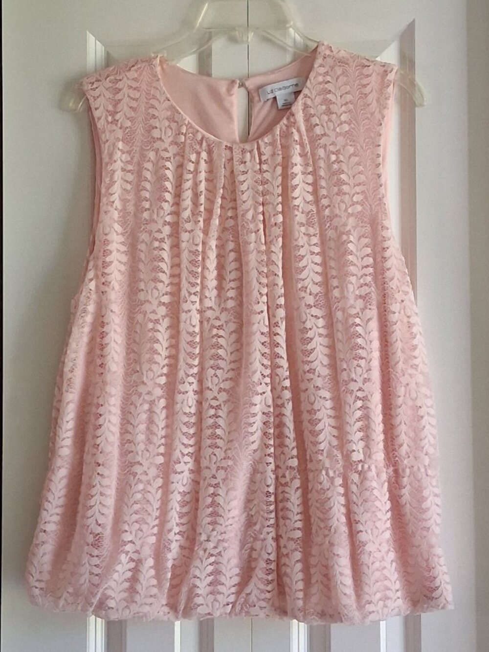 Liz Claiborne Light Pink Lace Sleeveless Blouse Women's Size XL